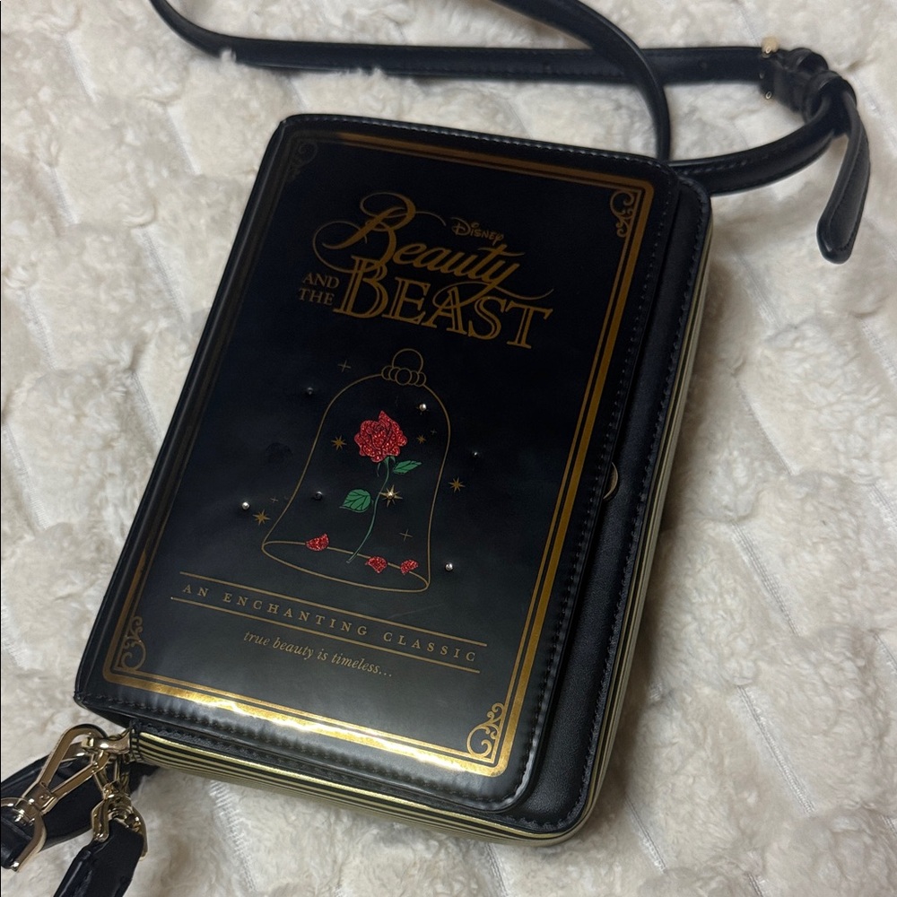 Kate Spade Black and Gold Beauty and the Beast Crossbody Bag